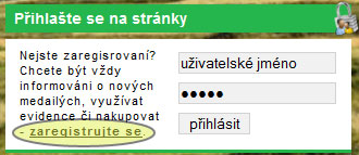 Registrace na stránky